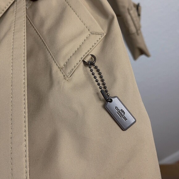 Coach 91472 Signature Lapel Short Trench Coat NWT Khaki Large - Picture 5 of 16